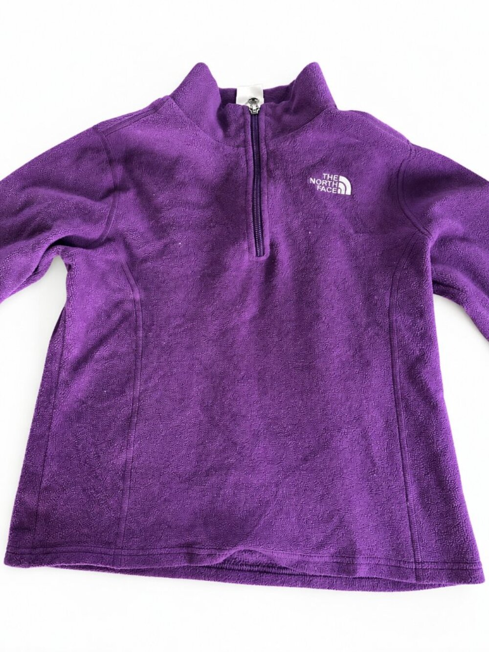 The North Face Girls Purple Fleece Quarter Zip Pullover M 10/12 Fits Small